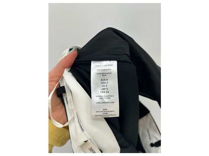 Autre Marque Pantalón negro con flecos de lana - vista 4