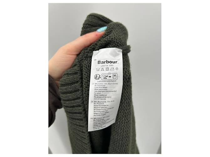 Barbour Kaki Pullover aus Wolle und Baumwolle Grün - Ansicht 6