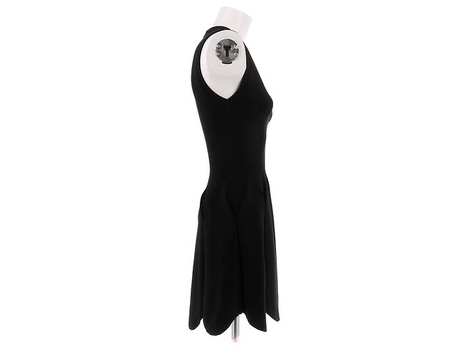 Alaïa Abito corto nero con scollo a V - vista 3