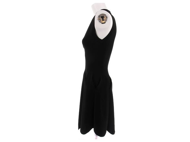 Alaïa Abito corto nero con scollo a V - vista 4