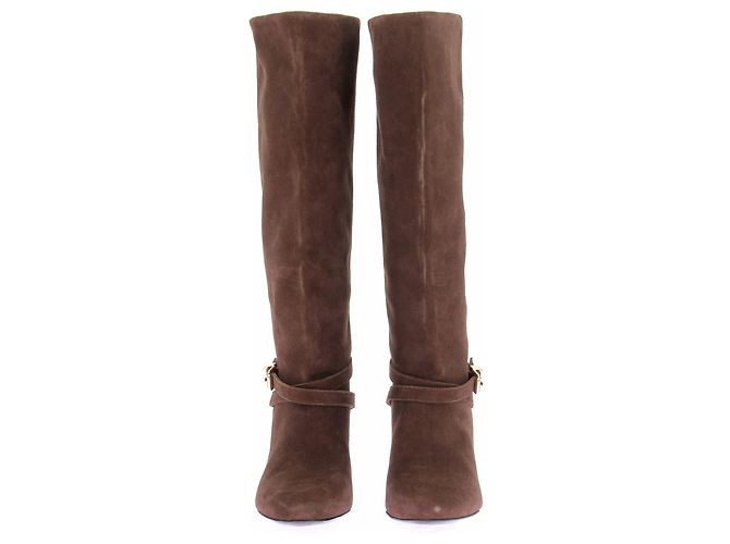 Ganni Botas "Chicory Coffee" marrones de cuero Castaño - vista 4