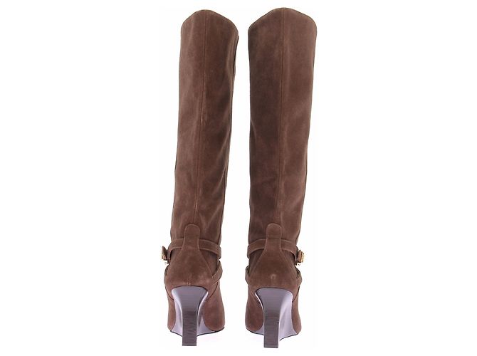 Ganni Botas "Chicory Coffee" marrones de cuero Castaño - vista 5