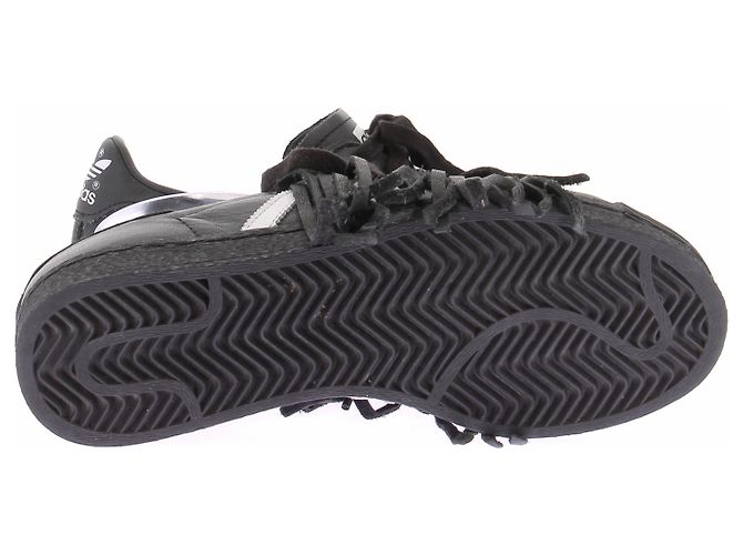 Adidas Baskets "Superstar" noir à franges en cuir - vue 7