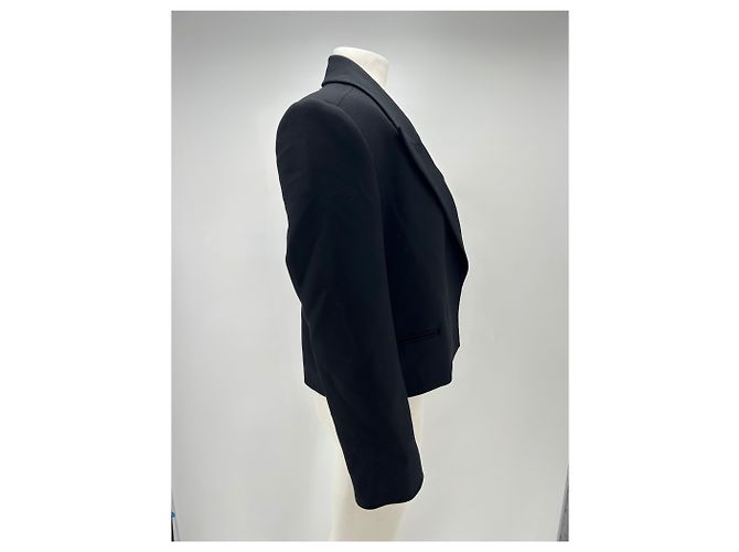 Autre Marque Blazer negro con flecos de lana - vista 3