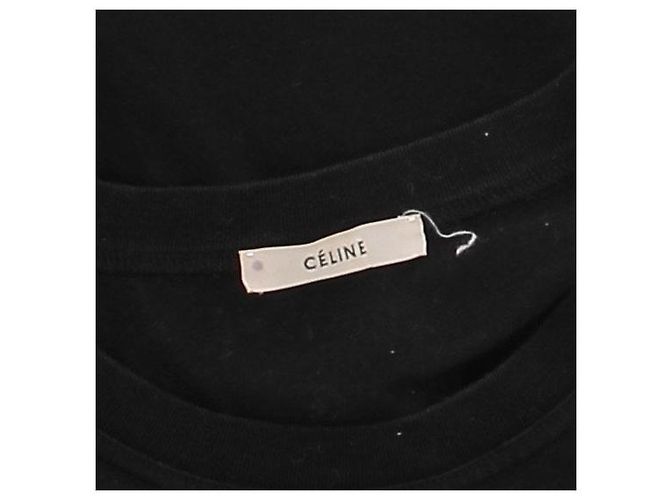 Camiseta negra de manga corta de algodón Céline Negro - vista 5
