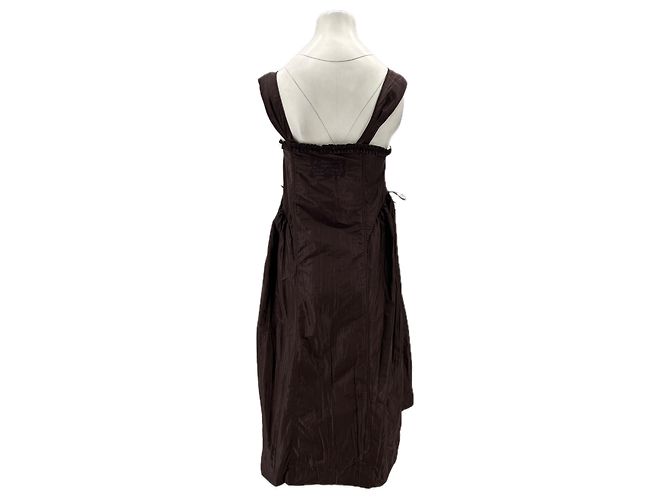 Autre Marque Vestido largo de algodón marrón Damson Madder Castaño - vista 2