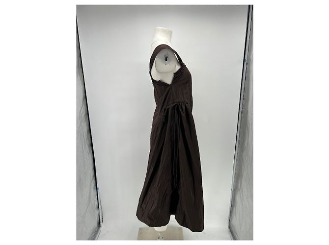 Autre Marque Vestido largo de algodón marrón Damson Madder Castaño - vista 3