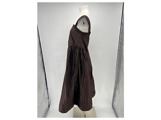 Autre Marque Vestido largo de algodón marrón Damson Madder Castaño - vista 4