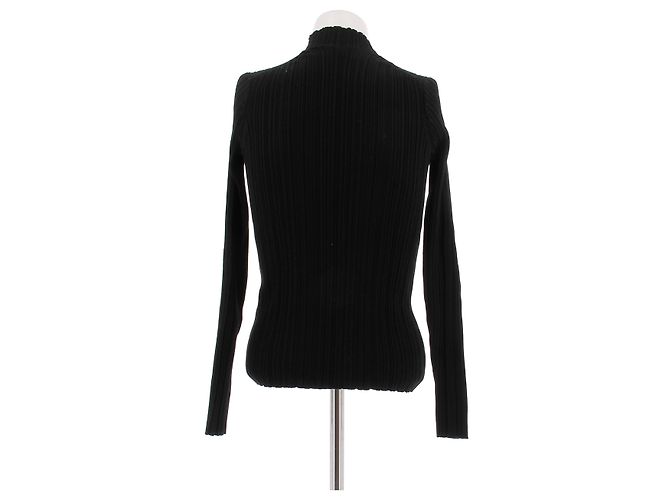 Acne Studios Jersey de cuello alto negro de algodón - vista 2