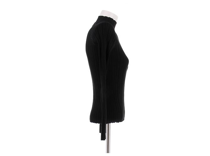 Acne Studios Jersey de cuello alto negro de algodón - vista 3