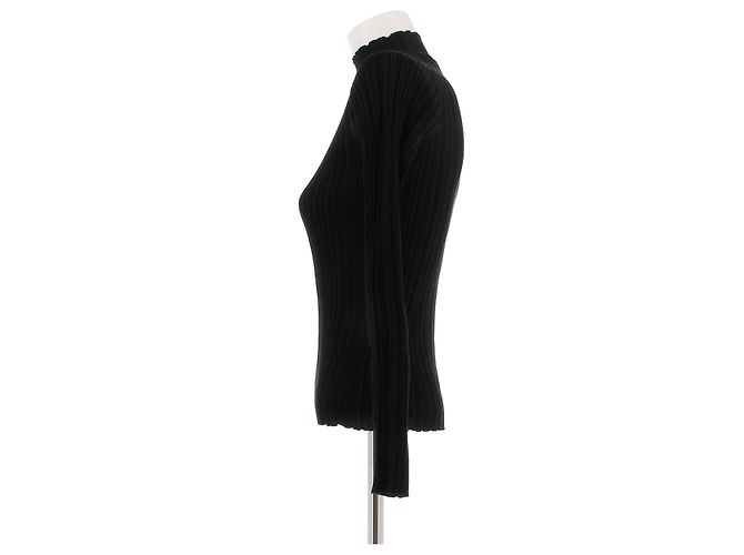 Acne Studios Jersey de cuello alto negro de algodón - vista 4