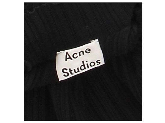 Acne Studios Jersey de cuello alto negro de algodón - vista 5