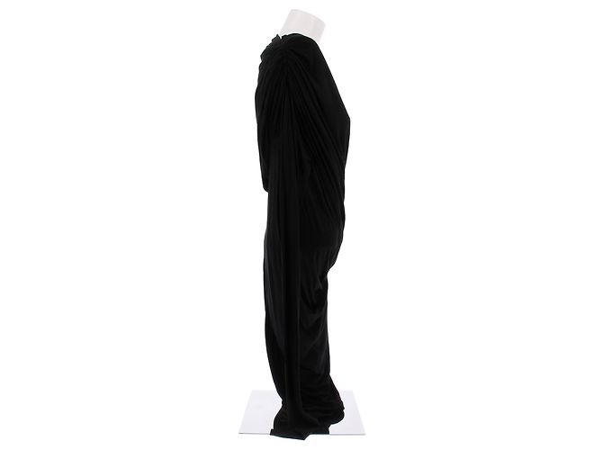 Rick Owens Schwarzes asymmetrisches Maxikleid - Ansicht 3