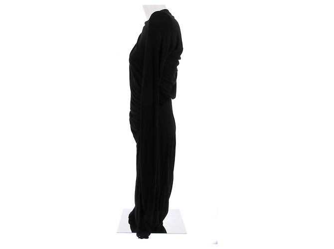 Rick Owens Schwarzes asymmetrisches Maxikleid - Ansicht 4