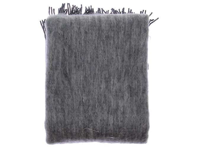 Autre Marque Grande sciarpa grigia in mohair e lana Grigio - vista 2