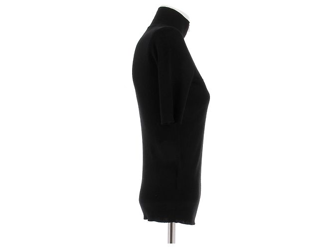 Prada Ärmelloser Rollkragenpullover aus Wolle Schwarz - Ansicht 3