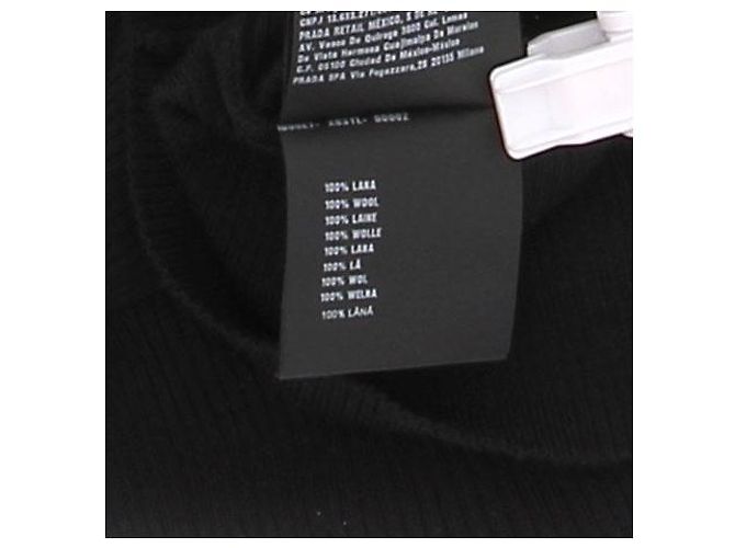 Prada Ärmelloser Rollkragenpullover aus Wolle Schwarz - Ansicht 7