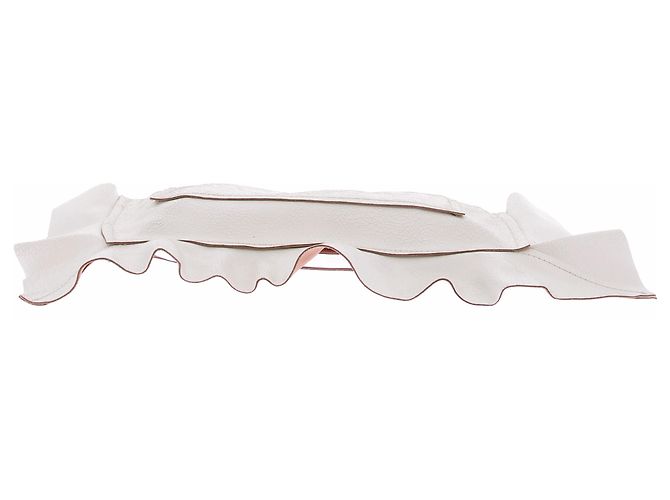 Adolfo Dominguez Pochette bianca in pelle Bianco - vista 3