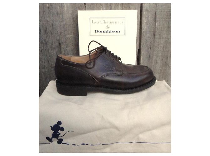 Autre Marque Derbies Donalson in pelle marrone scuro - vista 2