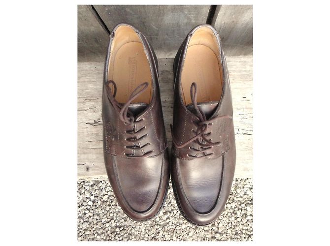 Autre Marque Derbies Donalson in pelle marrone scuro - vista 3