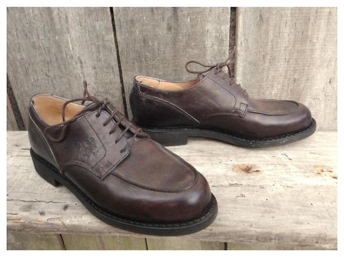Autre Marque Derbies Donalson in pelle marrone scuro - vista 4