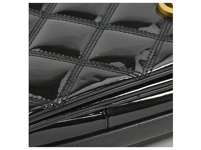 Borsa a spalla in pelle verniciata nera Saint Laurent Nero - vista 11