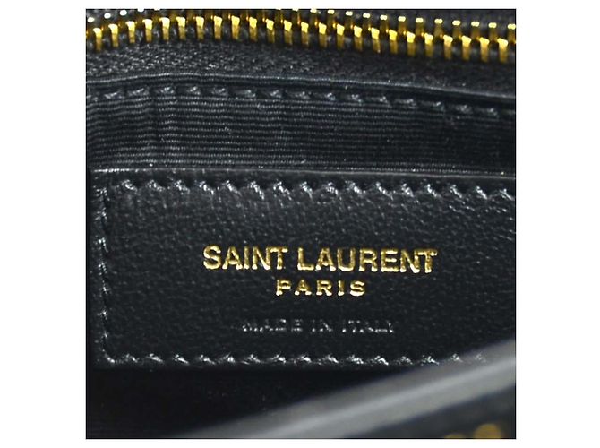 Borsa a spalla in pelle verniciata nera Saint Laurent Nero - vista 14