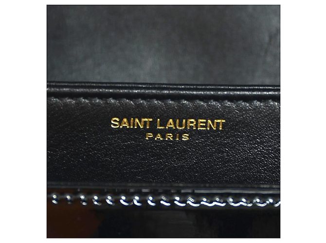 Borsa a spalla in pelle verniciata nera Saint Laurent Nero - vista 15