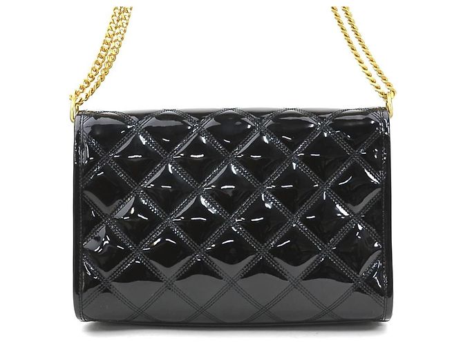 Borsa a spalla in pelle verniciata nera Saint Laurent Nero - vista 3