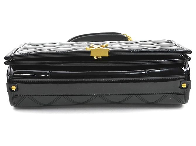 Borsa a spalla in pelle verniciata nera Saint Laurent Nero - vista 4