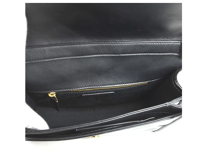 Borsa a spalla in pelle verniciata nera Saint Laurent Nero - vista 5