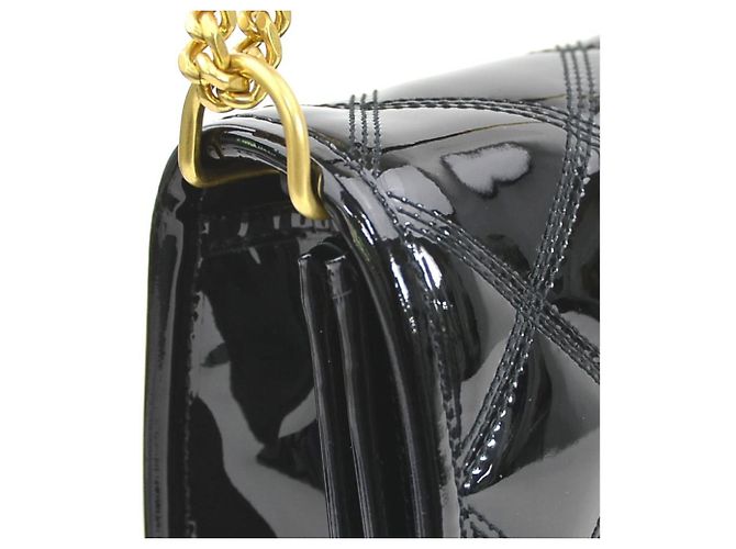 Borsa a spalla in pelle verniciata nera Saint Laurent Nero - vista 6