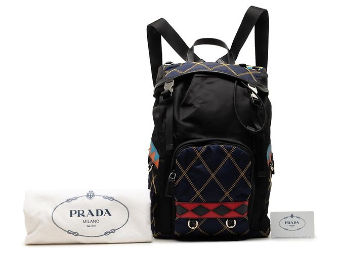 Saffiano Prada Patchwork Quilted Backpack - view 6