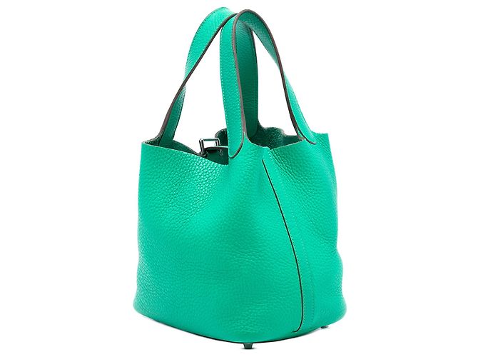 Hermès Picotin Lock 18 in Clemence verde - vista 2