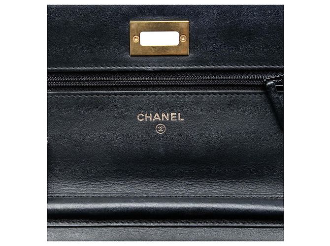 Wallet On Chain Chanel Carteira com Corrente Reissue 2.55 em Couro de Bezerro Envelhecido Preto - vista 5