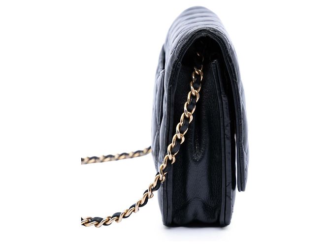 Wallet On Chain Chanel Carteira com Corrente Reissue 2.55 em Couro de Bezerro Envelhecido Preto - vista 7