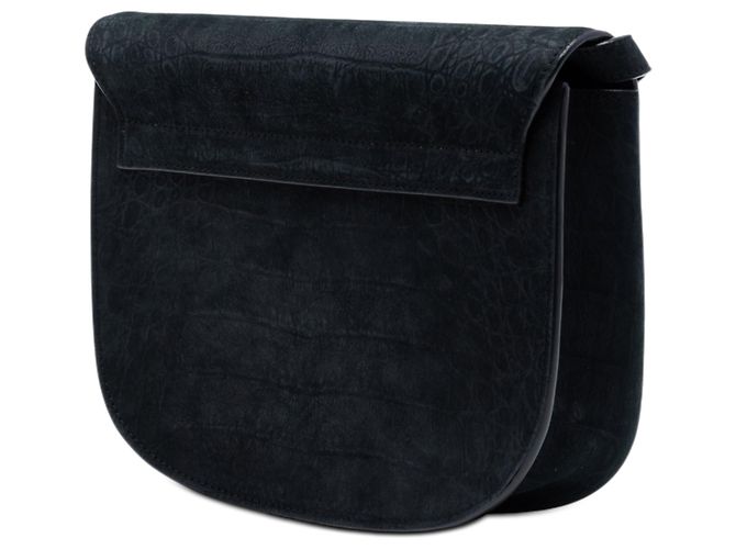 Saint Laurent Nero Medio Croco Embossed Nubuck Monogram Kaia Crossbody - vista 2