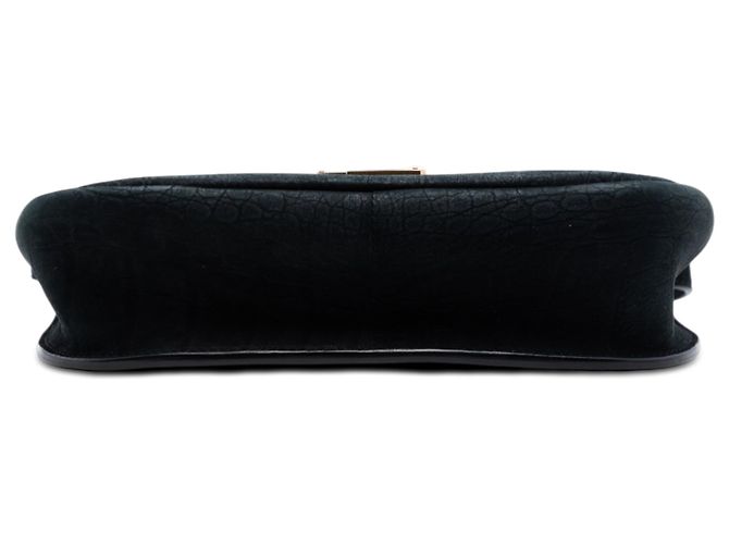 Saint Laurent Nero Medio Croco Embossed Nubuck Monogram Kaia Crossbody - vista 3