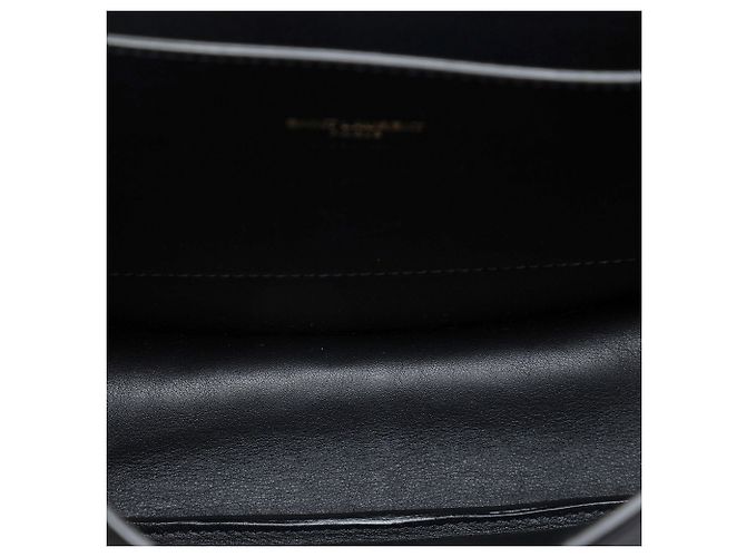 Saint Laurent Nero Medio Croco Embossed Nubuck Monogram Kaia Crossbody - vista 4