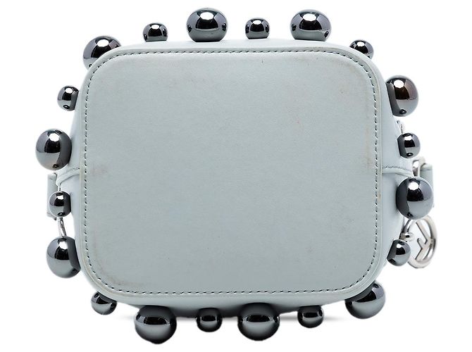 Borsa a secchiello Mon Tresor Mini in pelle grigia perla Fendi Marrone Grigio - vista 3