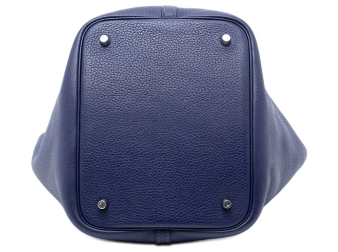 Hermès Picotin Lock 22 in pelle Clemence blu Blu scuro - vista 3