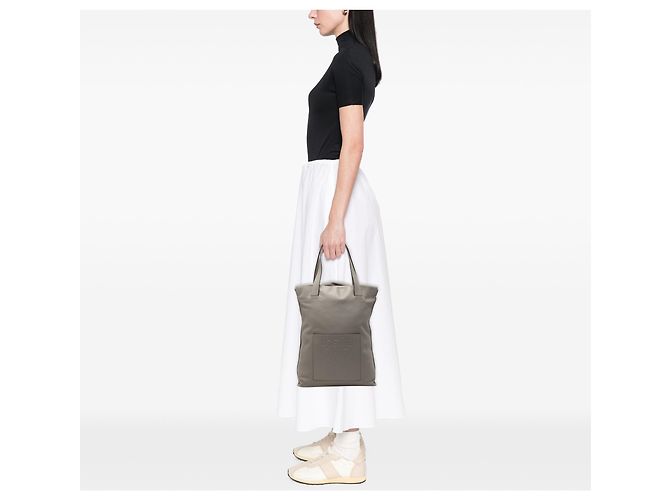 LOEWE Graue Leder Anagram Shopper Tasche Braun - Ansicht 10