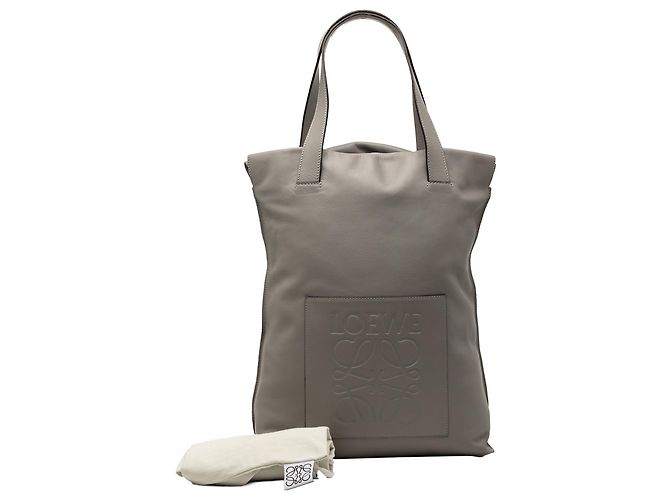 LOEWE Graue Leder Anagram Shopper Tasche Braun - Ansicht 11