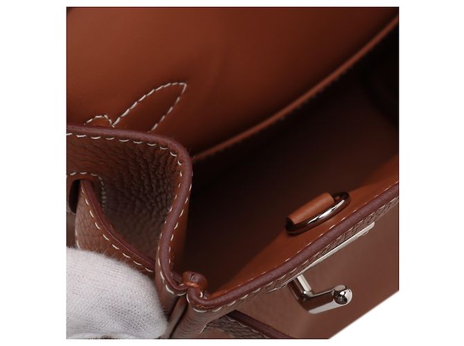 Hermès Zaino PM Kelly Hac in Togo Marrone - vista 6
