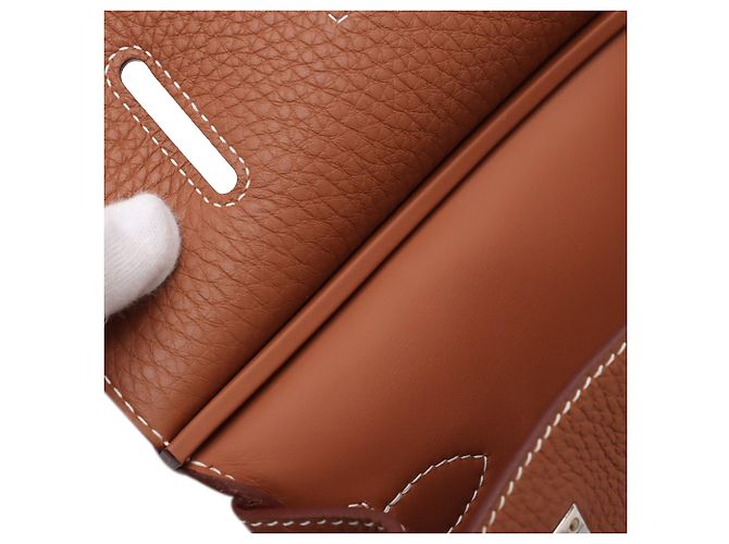 Hermès Zaino PM Kelly Hac in Togo Marrone - vista 7