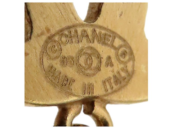Orecchini a pressione in perla finta dorata CC di Chanel D'oro - vista 6
