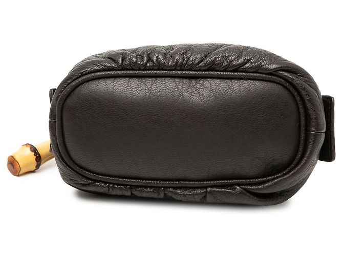 Bamboo Neceser de cuero marrón Gucci con bambú Castaño Marrón oscuro - vista 3