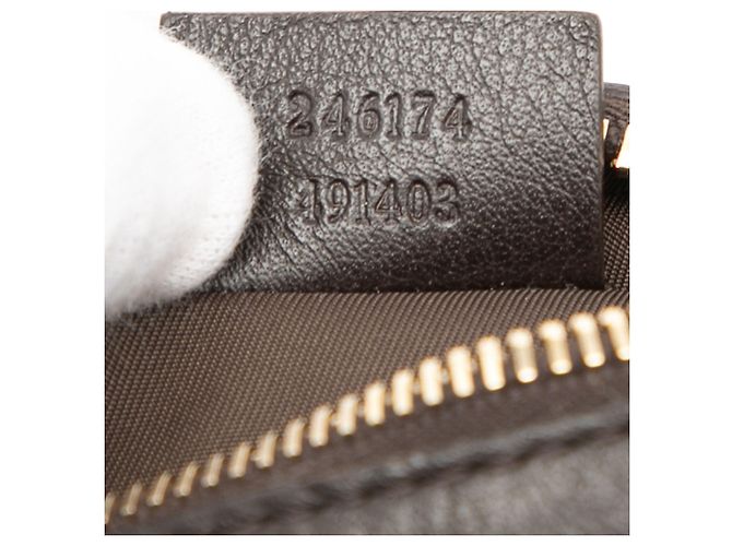 Bamboo Neceser de cuero marrón Gucci con bambú Castaño Marrón oscuro - vista 6
