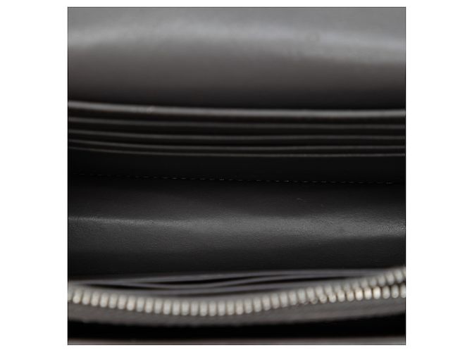 Saint Laurent Cartera Monogram Sunset de Cuero Mini Croc Embossed Gris con Cadena - vista 4