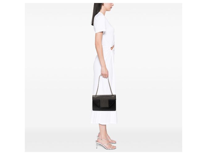 Borsa a spalla Betty in pelle nera con borchie medie di Saint Laurent Nero - vista 7